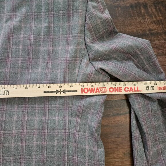 NWT Daniel Hechter Lightweight Gray/Purple Plaid Wool Sport Coat - Men's 44R - Picture 15 of 16